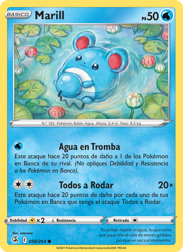 Marill 58 — Golpe Fusión (Spanish Pokémon TCG card)