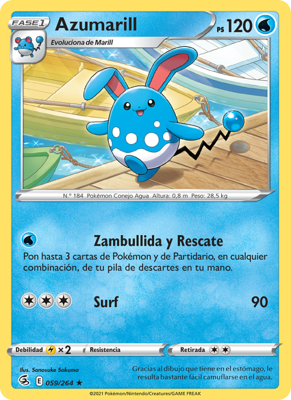 Azumarill 59 — Golpe Fusión (Spanish Pokémon TCG card)