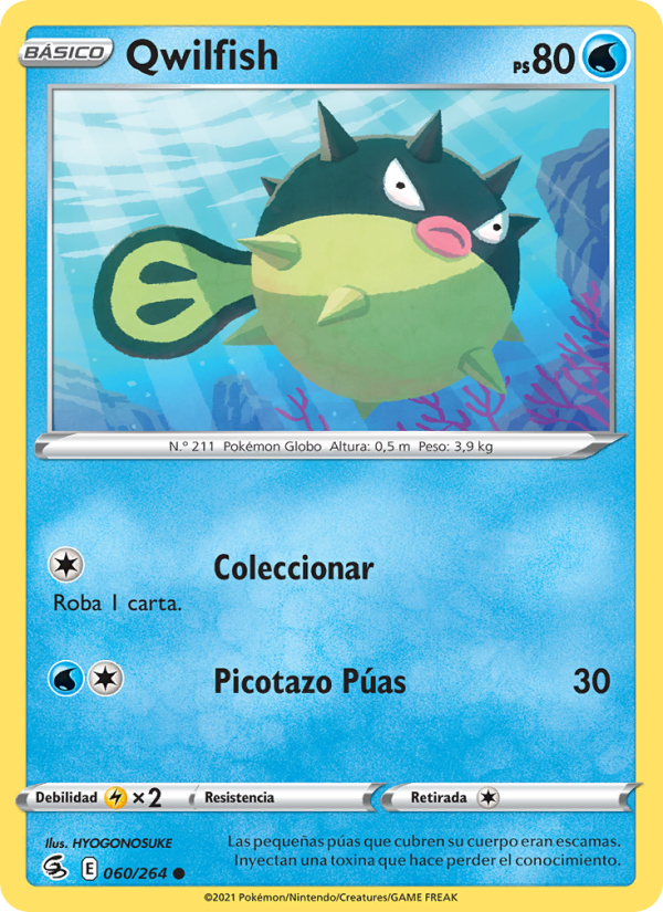 Qwilfish 60 — Golpe Fusión (Spanish Pokémon TCG card)