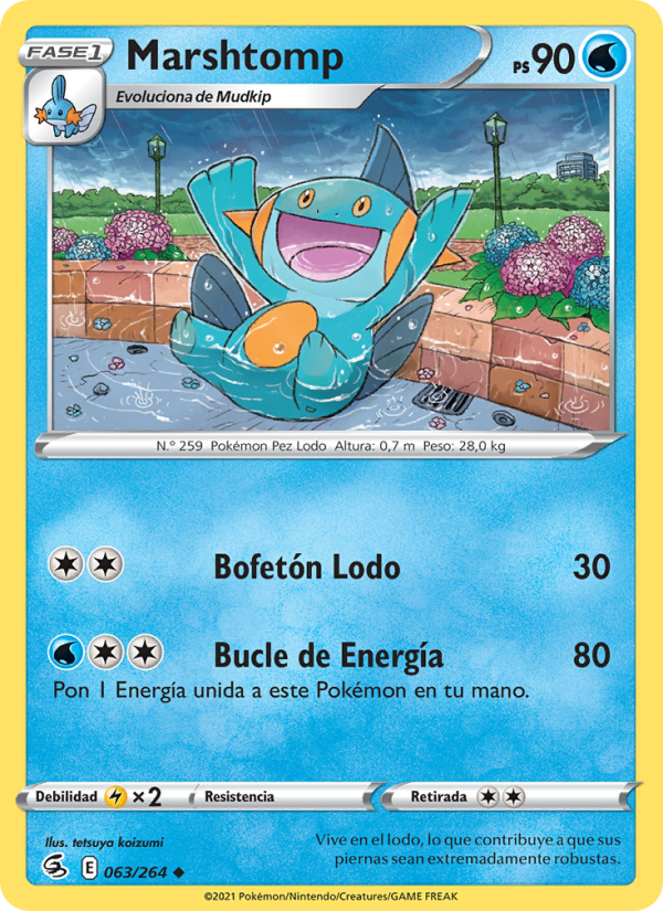 Marshtomp 63 — Golpe Fusión (Spanish Pokémon TCG card)