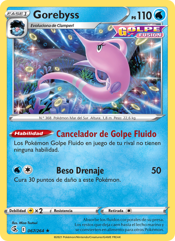 Gorebyss 67 — Golpe Fusión (Spanish Pokémon TCG card)