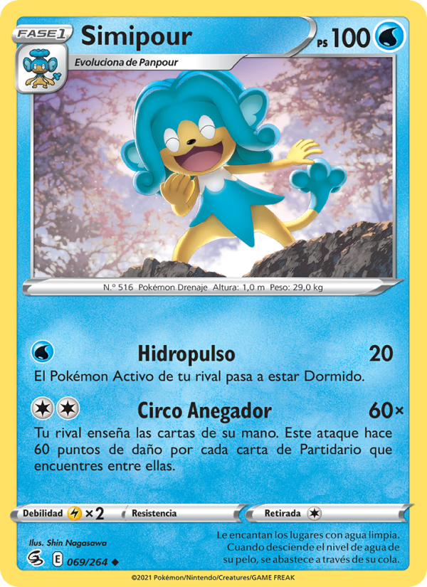 Simipour 69 — Golpe Fusión (Spanish Pokémon TCG card)