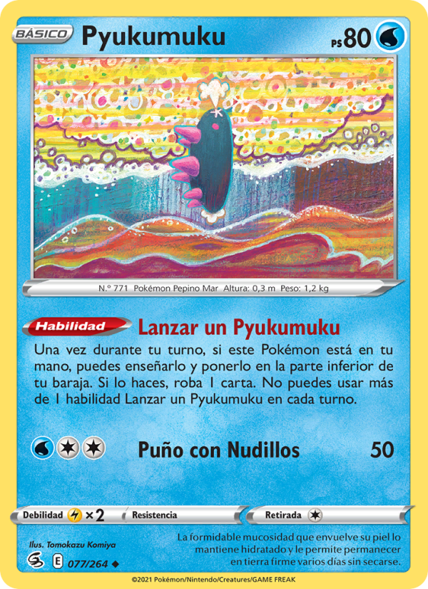 Pyukumuku 77 — Golpe Fusión (Spanish Pokémon TCG card)
