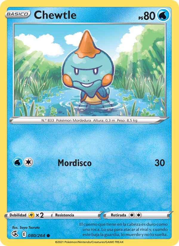 Chewtle 80 — Golpe Fusión (Spanish Pokémon TCG card)