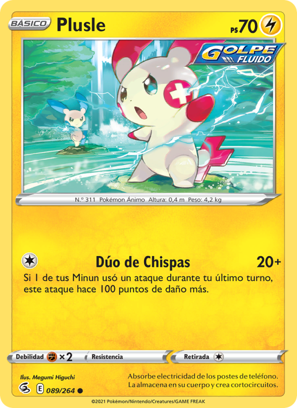 Plusle 89 — Golpe Fusión (Spanish Pokémon TCG card)