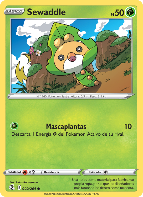 Sewaddle 9 — Golpe Fusión (Spanish Pokémon TCG card)