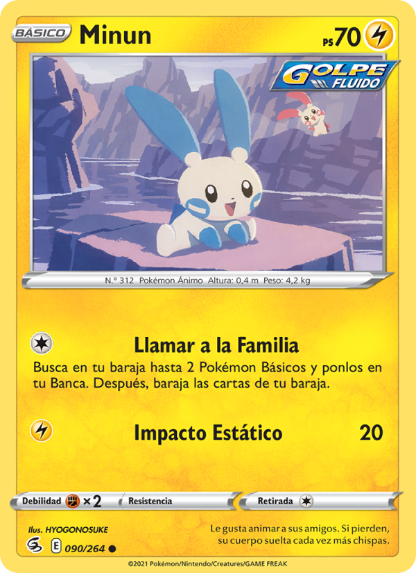 Minun 90 — Golpe Fusión (Spanish Pokémon TCG card)