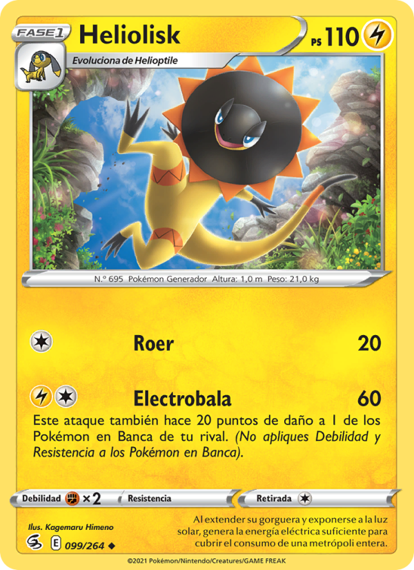 Heliolisk 99 — Golpe Fusión (Spanish Pokémon TCG card)