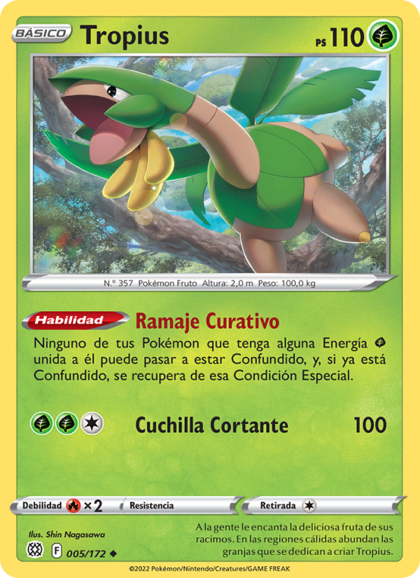 Tropius 005 — Astros Brillantes (Spanish Pokémon TCG card)