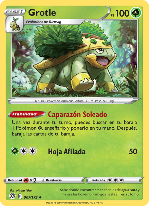 Grotle 007 — Astros Brillantes (Spanish Pokémon TCG card)