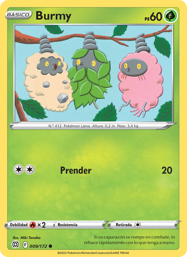 Burmy 009 — Astros Brillantes (Spanish Pokémon TCG card)