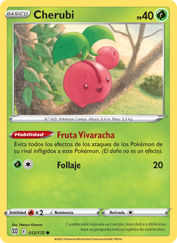 Cherubi 012 — Astros Brillantes (Spanish Pokémon TCG card)