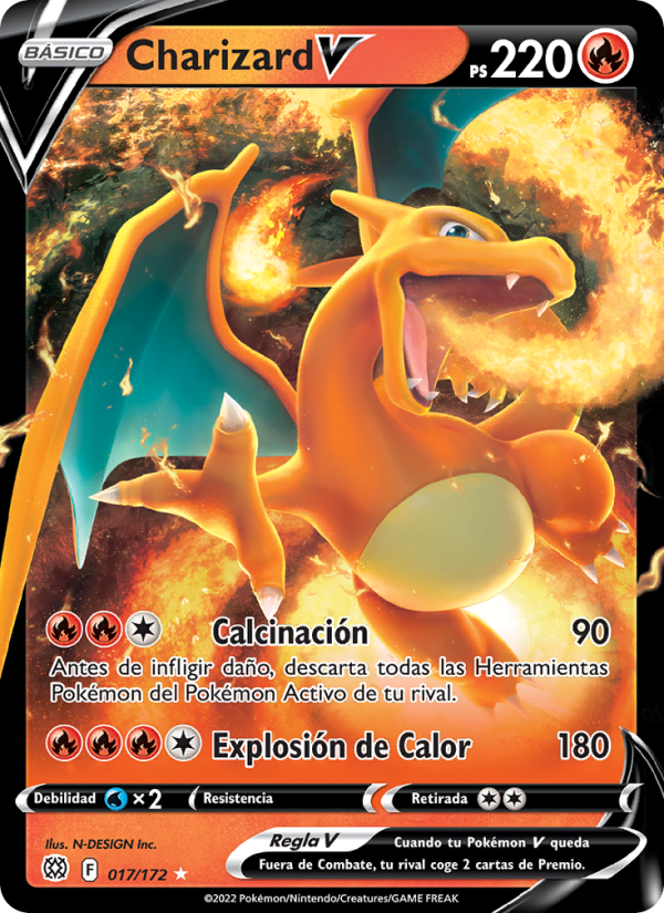 Charizard V 017 — Astros Brillantes (Spanish Pokémon TCG card)