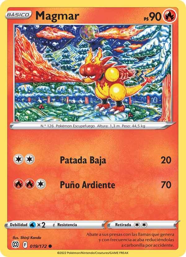 Magmar 019 — Astros Brillantes (Spanish Pokémon TCG card)