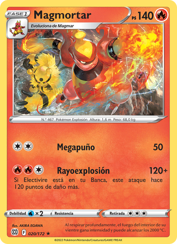 Magmortar 020 — Astros Brillantes (Spanish Pokémon TCG card)