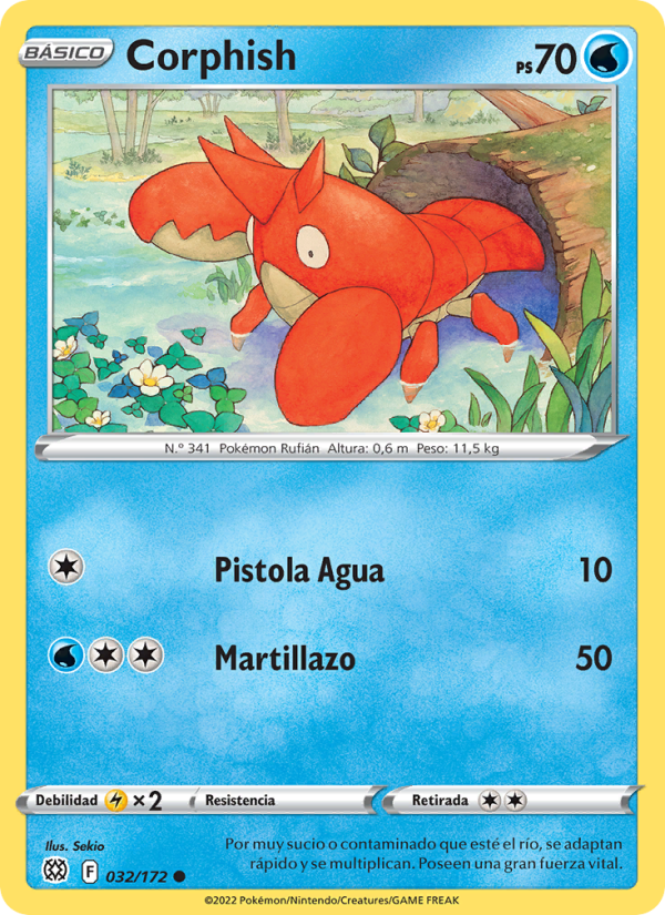 Corphish 032 — Astros Brillantes (Spanish Pokémon TCG card)