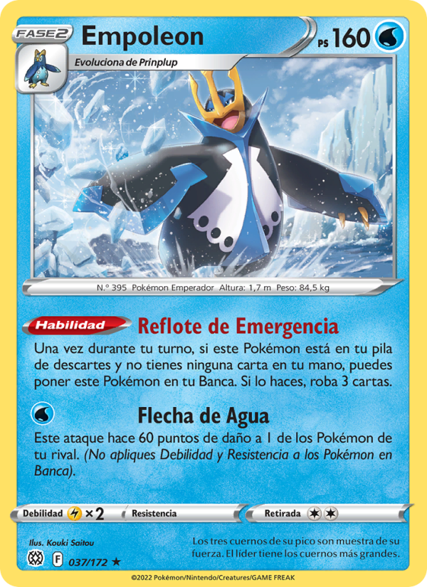 Empoleon 037 — Astros Brillantes (Spanish Pokémon TCG card)