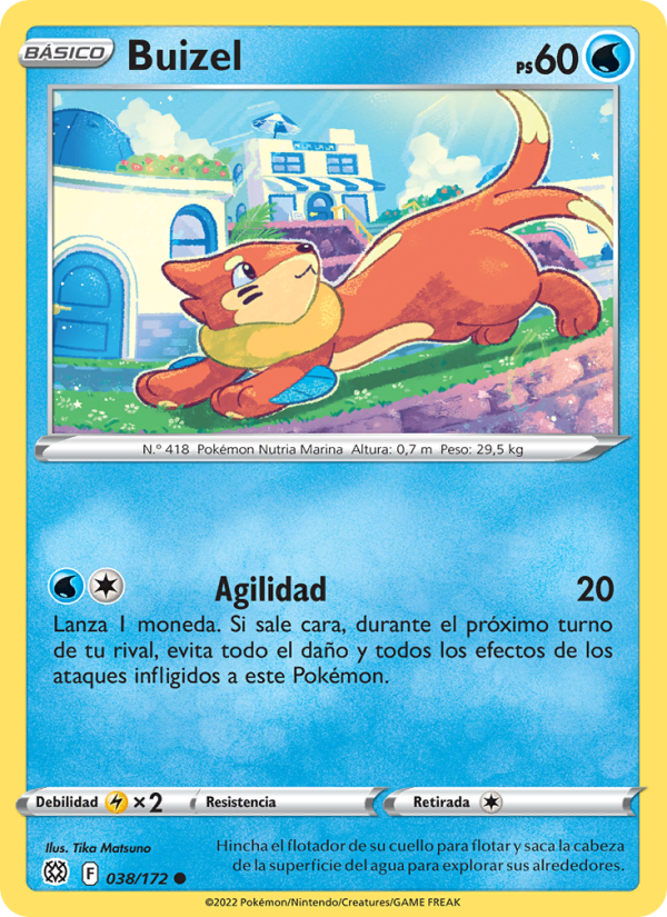 Buizel 038 — Astros Brillantes (Spanish Pokémon TCG card)