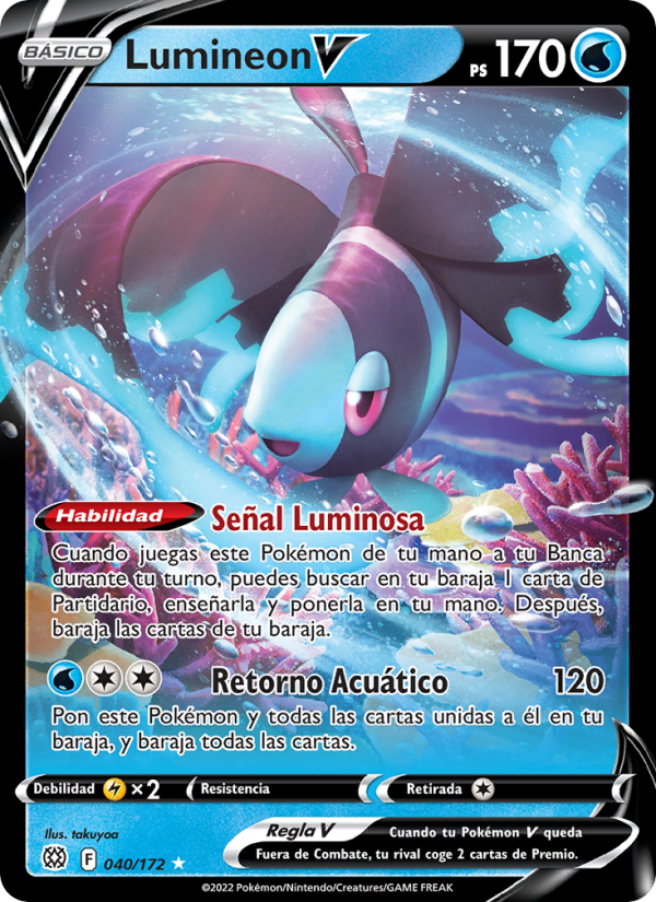 Lumineon V 040 — Astros Brillantes (Spanish Pokémon TCG card)