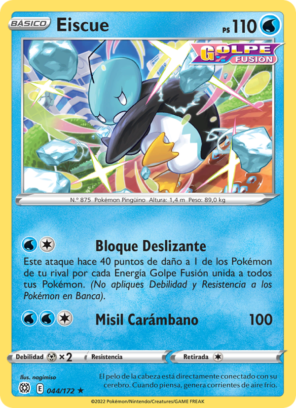 Eiscue 044 — Astros Brillantes (Spanish Pokémon TCG card)