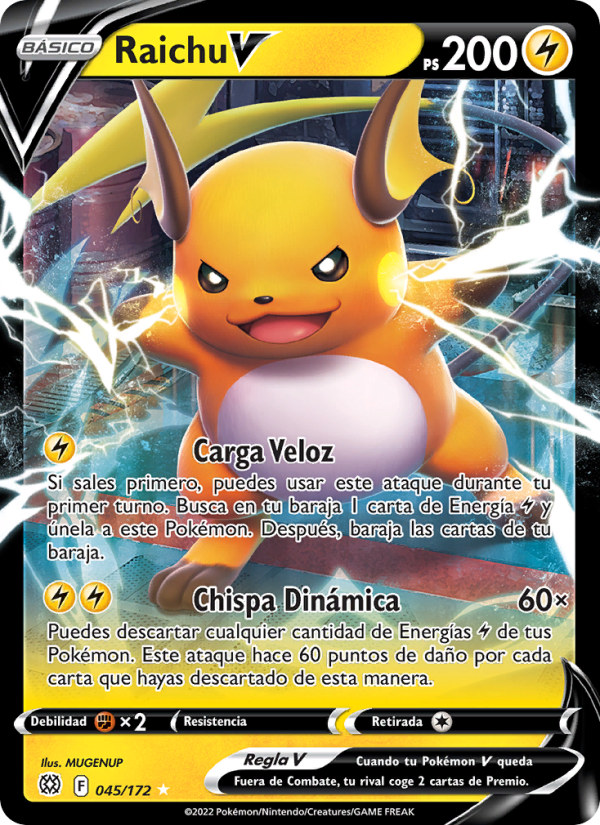 Raichu V 045 — Astros Brillantes (Spanish Pokémon TCG card)
