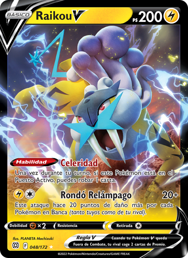Raikou V 048 — Astros Brillantes (Spanish Pokémon TCG card)