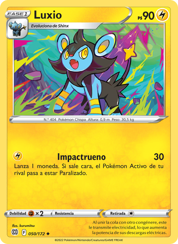 Luxio 050 — Astros Brillantes (Spanish Pokémon TCG card)