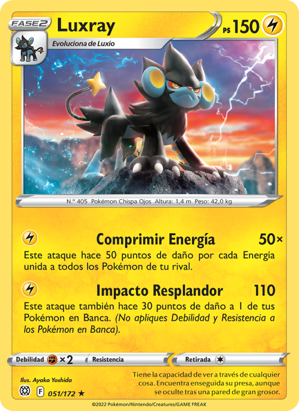 Luxray 051 — Astros Brillantes (Spanish Pokémon TCG card)