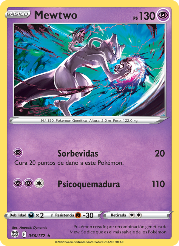 Mewtwo 056 — Astros Brillantes (Spanish Pokémon TCG card)