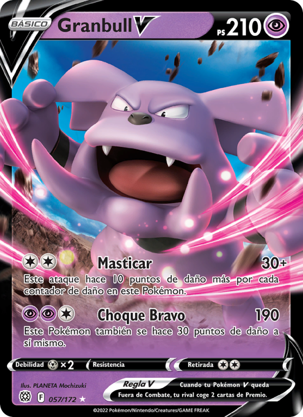Granbull V 057 — Astros Brillantes (Spanish Pokémon TCG card)