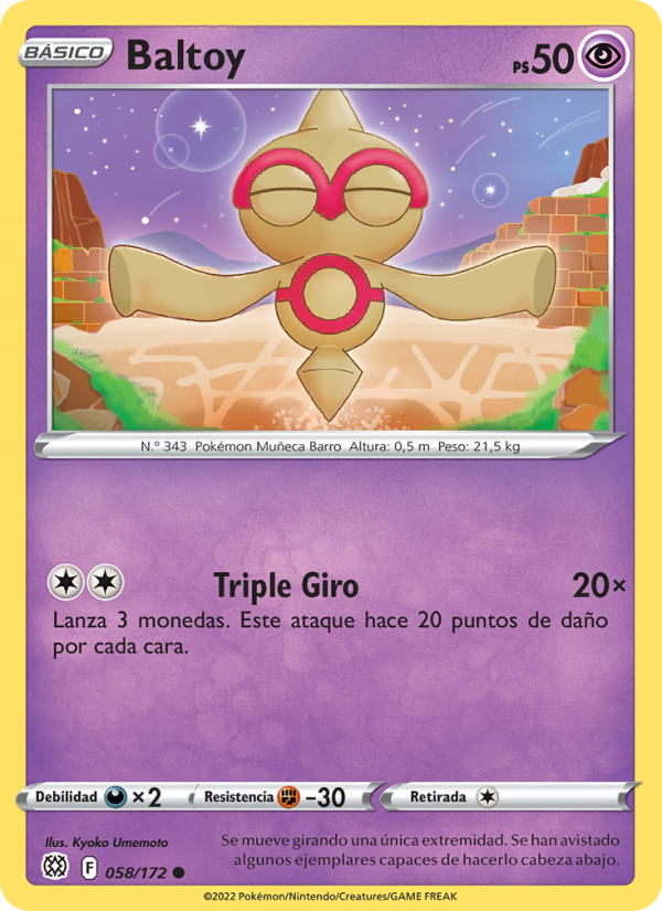 Baltoy 058 — Astros Brillantes (Spanish Pokémon TCG card)