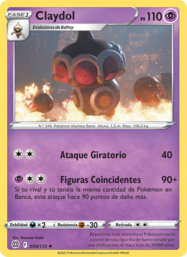 Claydol 059 — Astros Brillantes (Spanish Pokémon TCG card)
