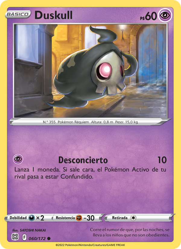 Duskull 060 — Astros Brillantes (Spanish Pokémon TCG card)