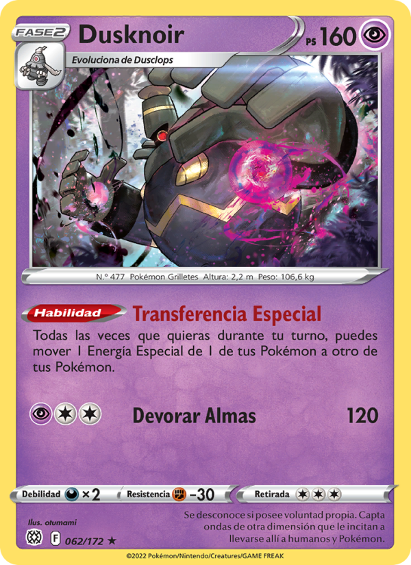 Dusknoir 062 — Astros Brillantes (Spanish Pokémon TCG card)