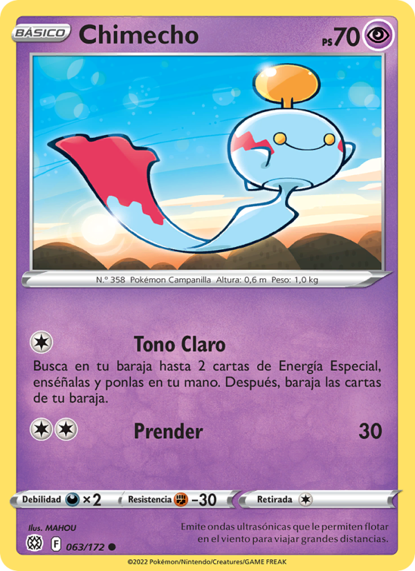 Chimecho 063 — Astros Brillantes (Spanish Pokémon TCG card)