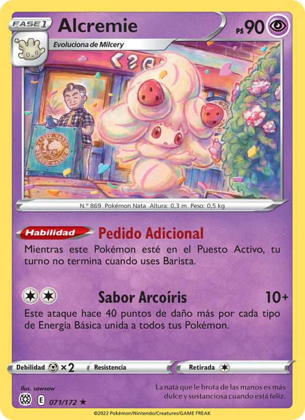 Alcremie 071 — Astros Brillantes (Spanish Pokémon TCG card)