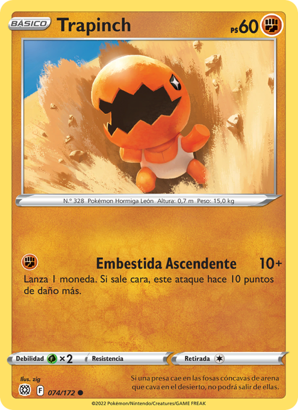 Trapinch 074 — Astros Brillantes (Spanish Pokémon TCG card)