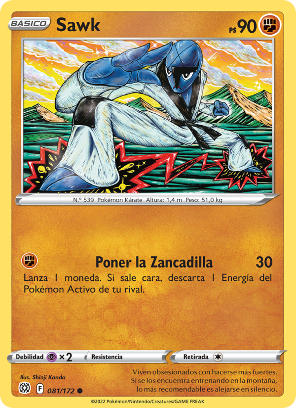 Sawk 081 — Astros Brillantes (Spanish Pokémon TCG card)