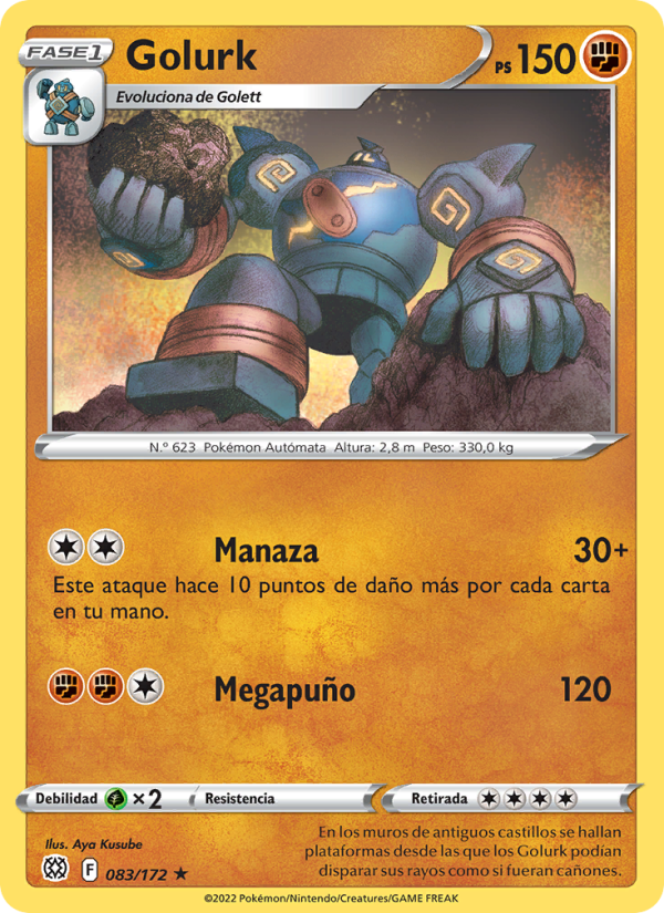 Golurk 083 — Astros Brillantes (Spanish Pokémon TCG card)