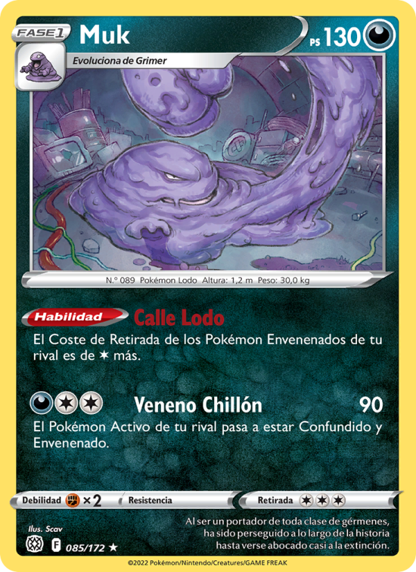 Muk 085 — Astros Brillantes (Spanish Pokémon TCG card)