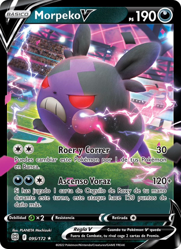 Morpeko V 095 — Astros Brillantes (Spanish Pokémon TCG card)