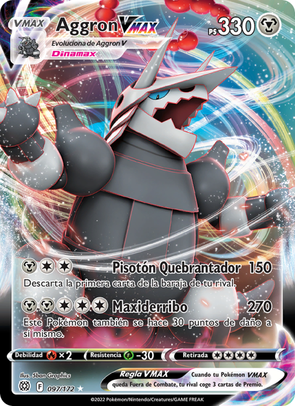 Aggron VMAX 097 — Astros Brillantes (Spanish Pokémon TCG card)