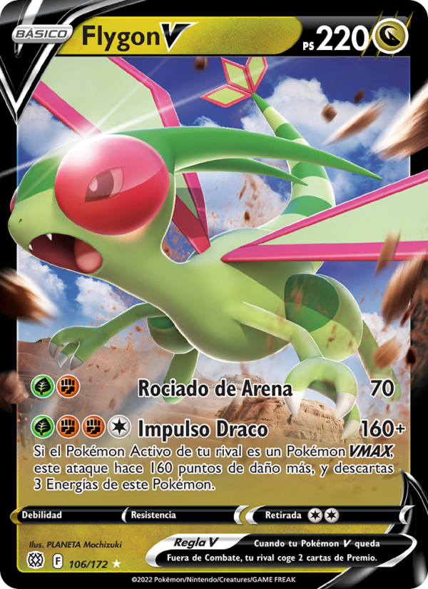 Flygon V 106 — Astros Brillantes (Spanish Pokémon TCG card)