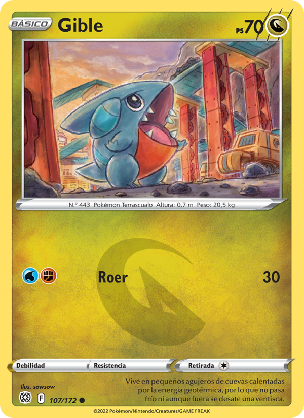 Gible 107 — Astros Brillantes (Spanish Pokémon TCG card)