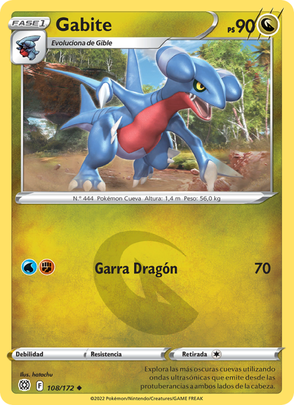 Gabite 108 — Astros Brillantes (Spanish Pokémon TCG card)