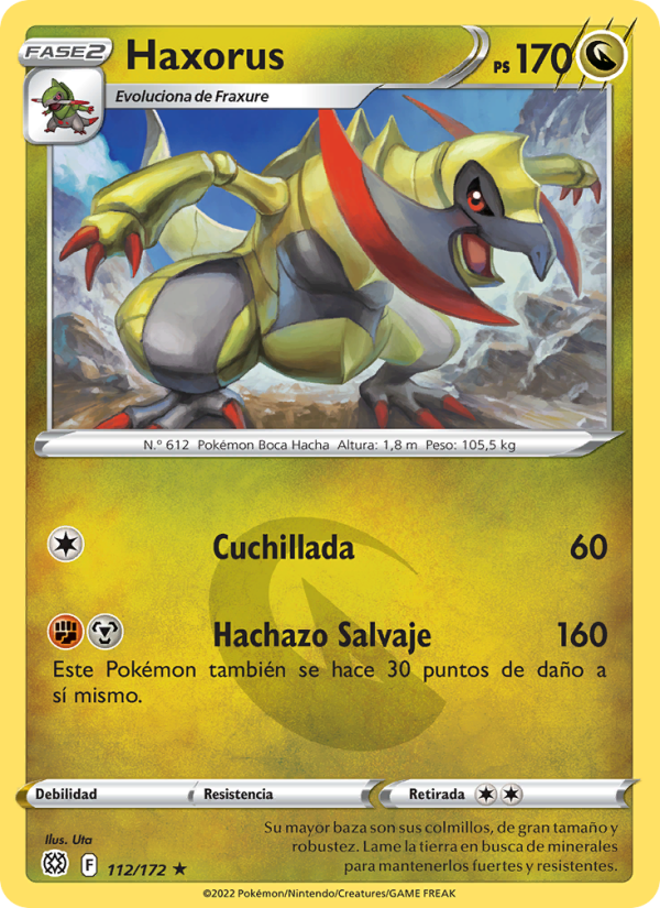 Haxorus 112 — Astros Brillantes (Spanish Pokémon TCG card)