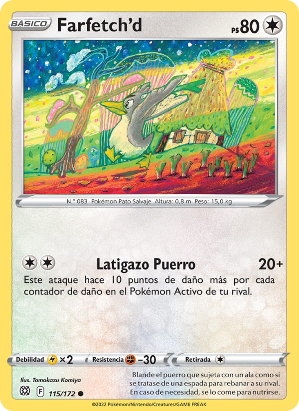 Farfetch'd 115 — Astros Brillantes (Spanish Pokémon TCG card)