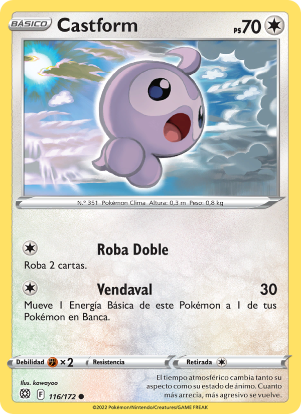 Castform 116 — Astros Brillantes (Spanish Pokémon TCG card)