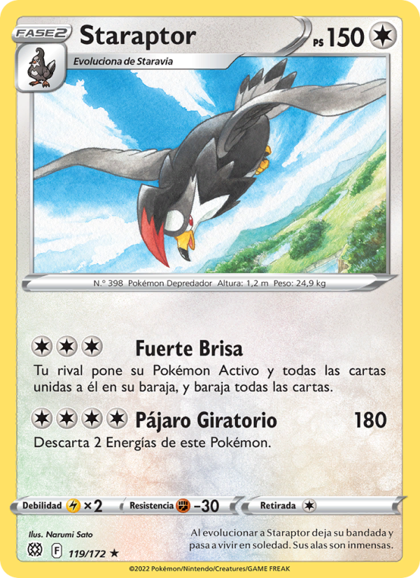 Staraptor 119 — Astros Brillantes (Spanish Pokémon TCG card)