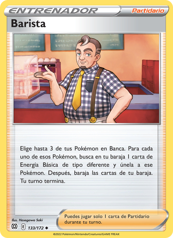 Barista 133 — Astros Brillantes (Spanish Pokémon TCG card)